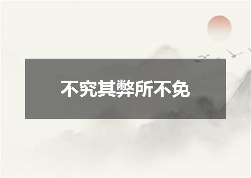 不究其弊所不免