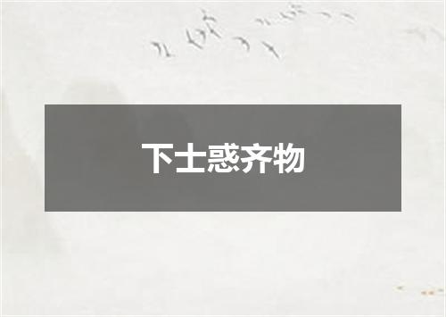 下士惑齐物