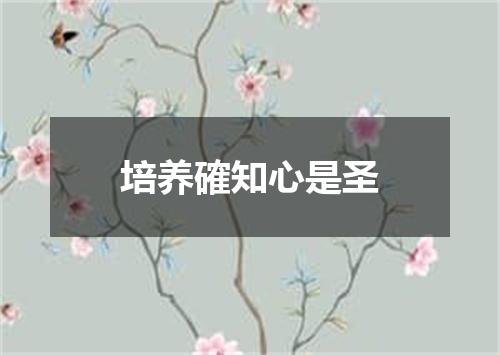 培养確知心是圣