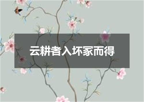 云耕者入坏冢而得