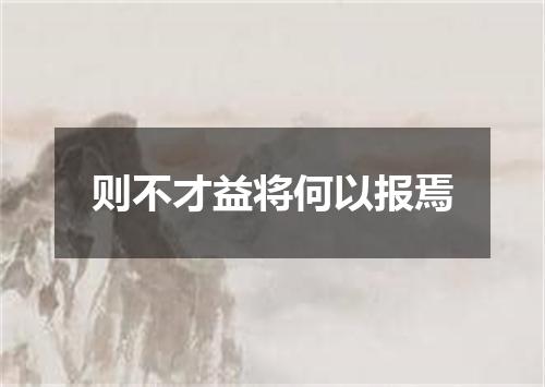 则不才益将何以报焉