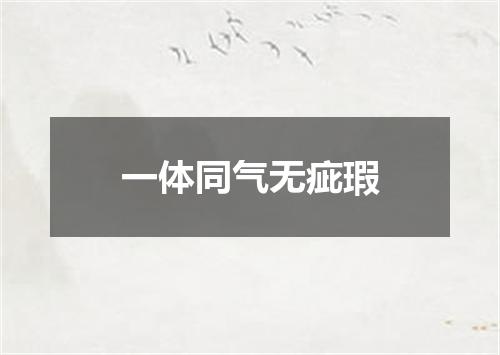 一体同气无疵瑕