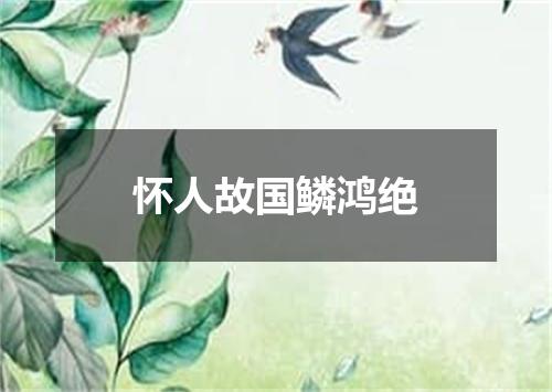怀人故国鳞鸿绝