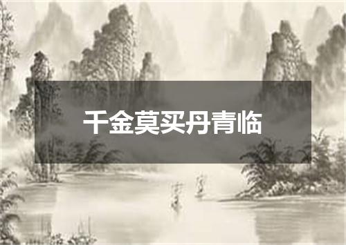 千金莫买丹青临
