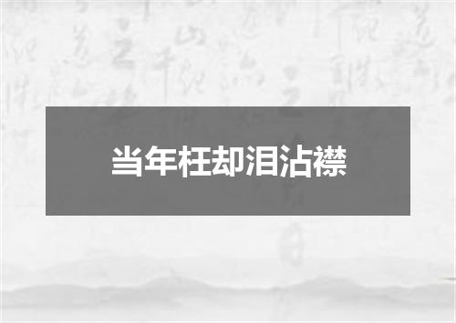 当年枉却泪沾襟