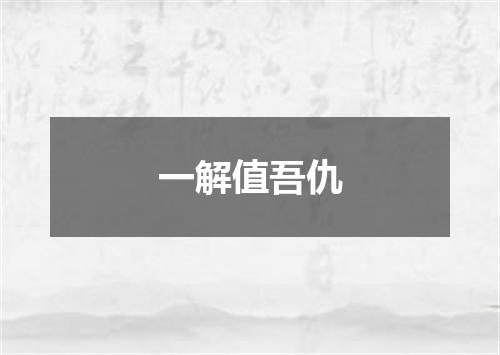 一解值吾仇