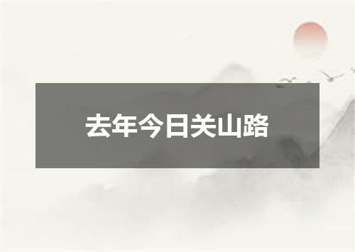 去年今日关山路