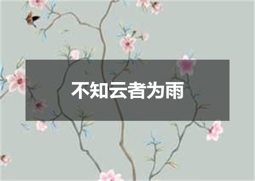 不知云者为雨