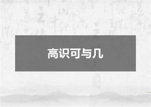 高识可与几