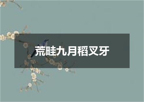 荒畦九月稻叉牙