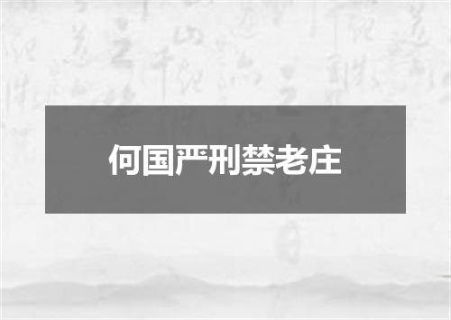何国严刑禁老庄