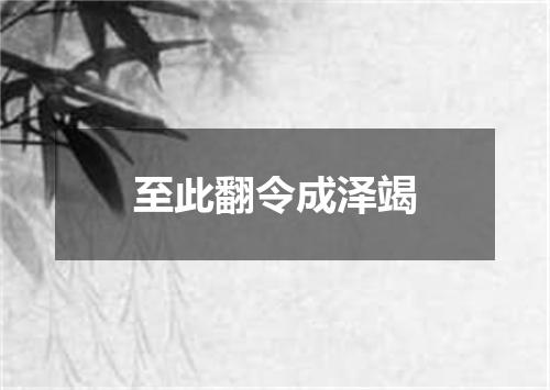 至此翻令成泽竭