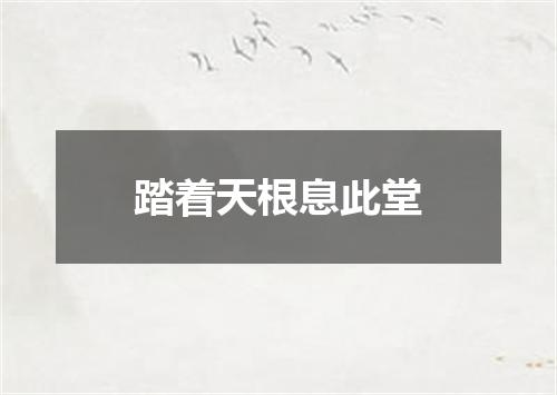 踏着天根息此堂