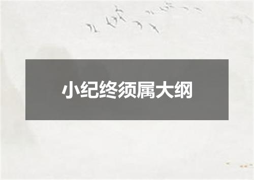 小纪终须属大纲