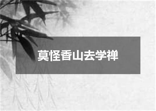莫怪香山去学禅