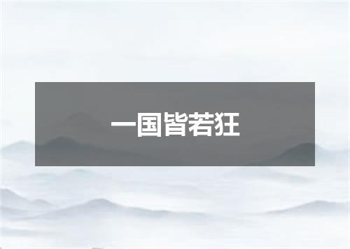 一国皆若狂