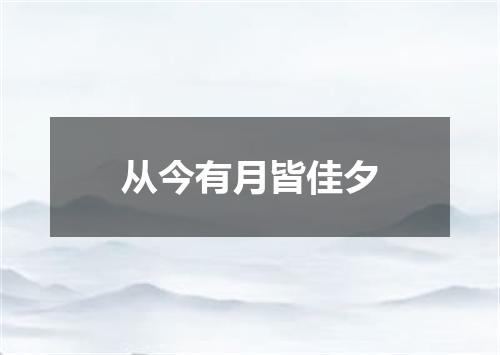 从今有月皆佳夕