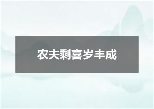 农夫剩喜岁丰成