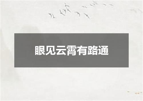 眼见云霄有路通