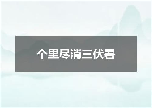 个里尽消三伏暑
