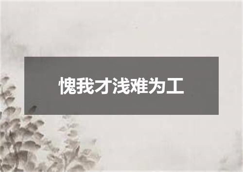 愧我才浅难为工