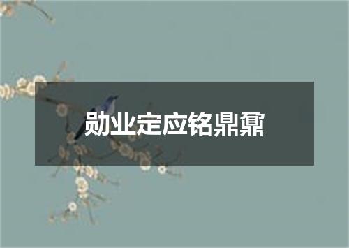 勋业定应铭鼎鼐