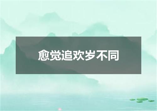 愈觉追欢岁不同