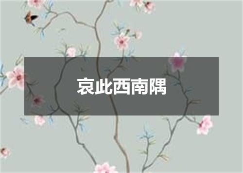 哀此西南隅