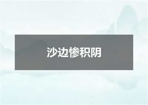 沙边惨积阴