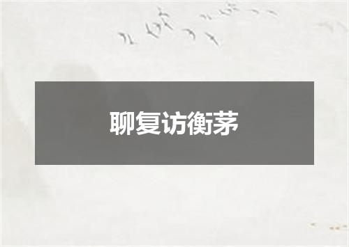 聊复访衡茅