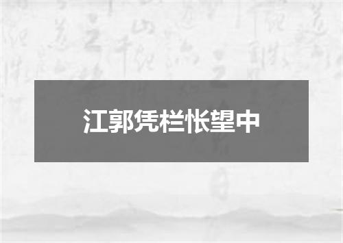 江郭凭栏怅望中