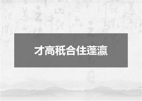 才高秖合住蓬瀛