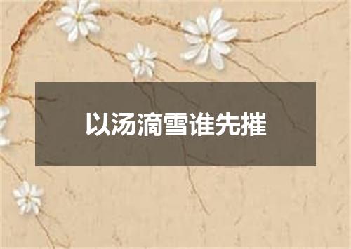 以汤滴雪谁先摧