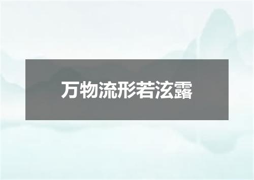 万物流形若泫露
