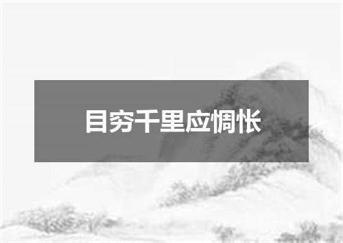 目穷千里应惆怅