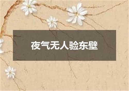 夜气无人验东壁