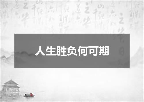 人生胜负何可期