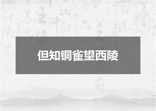 但知铜雀望西陵