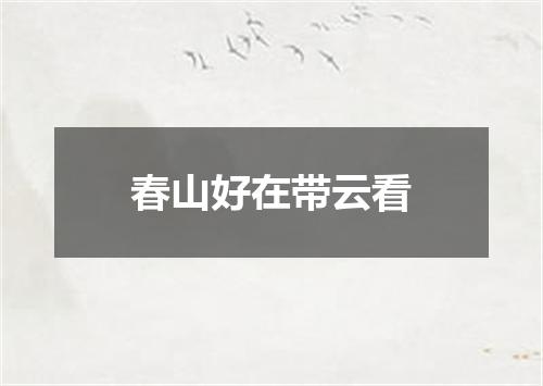 春山好在带云看
