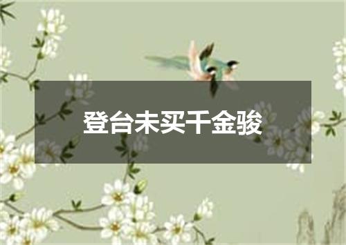 登台未买千金骏