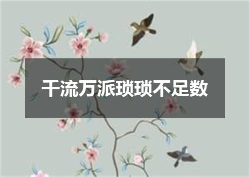 千流万派琐琐不足数