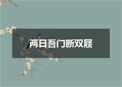 两日吾门断双屐