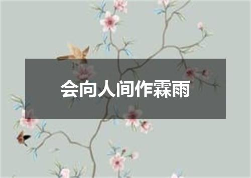 会向人间作霖雨