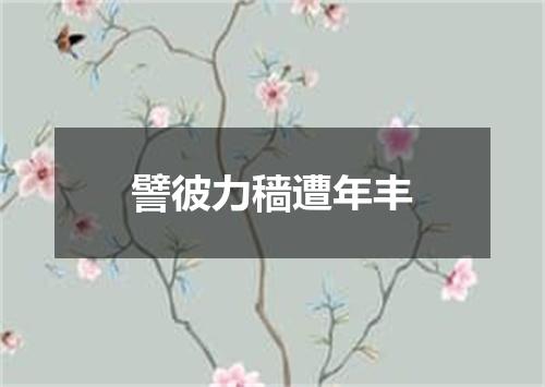 譬彼力穑遭年丰