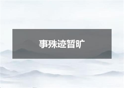 事殊迹暂旷