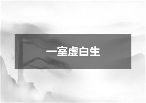 一室虚白生