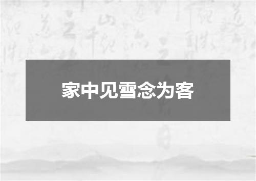 家中见雪念为客