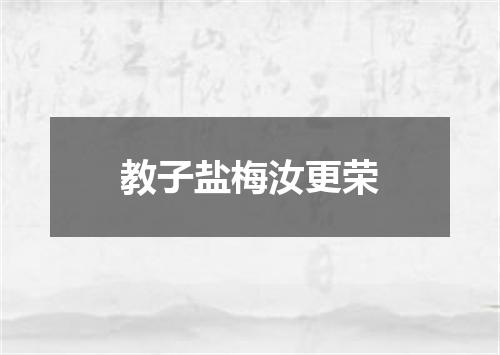 教子盐梅汝更荣