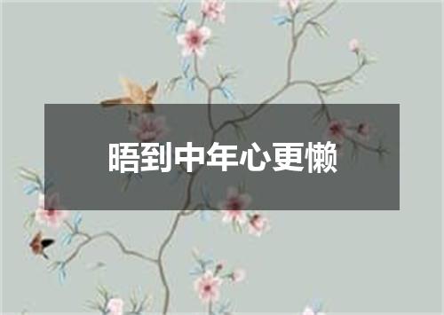 晤到中年心更懒