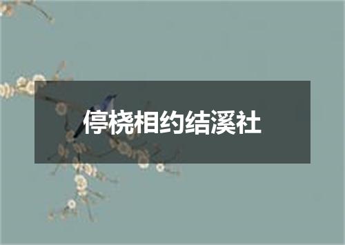 停桡相约结溪社